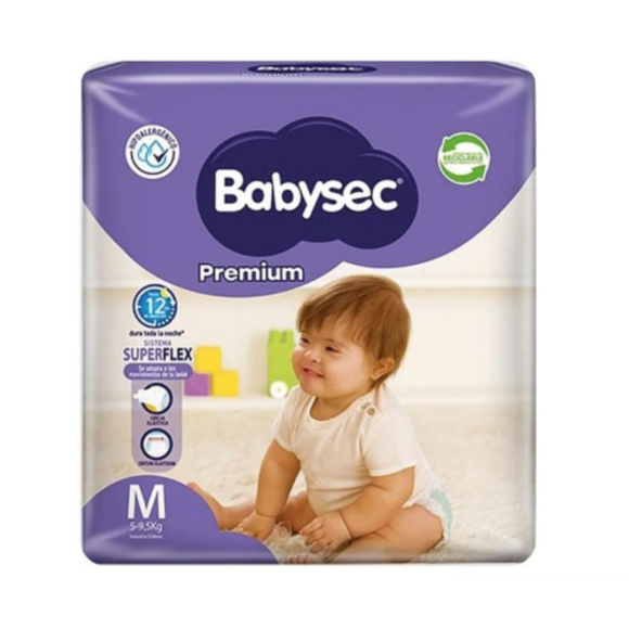 Manga de pañales baby Sec Premium talla M 160 pañales