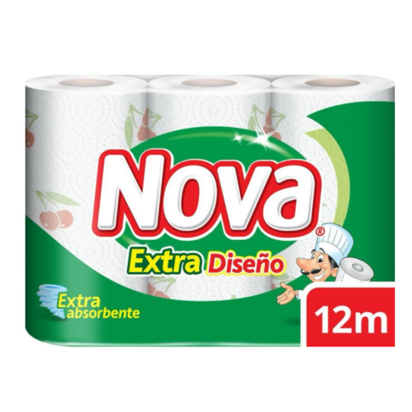 Toalla de papel Nova extra diseño 3 unidades