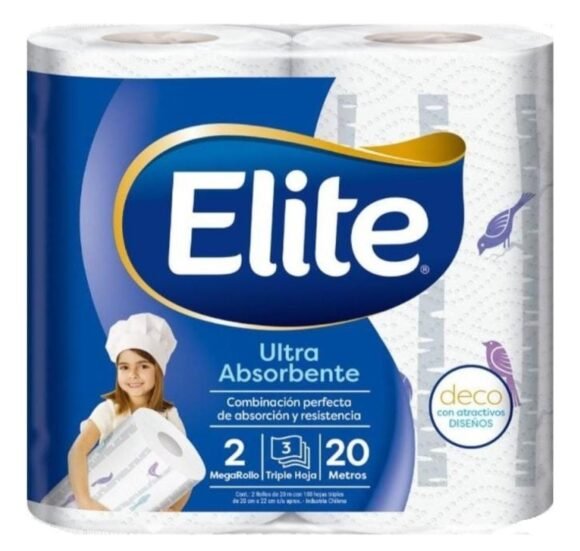 Toalla Elite Deco Extra diseño 2 rollos triple hoja 20 metros