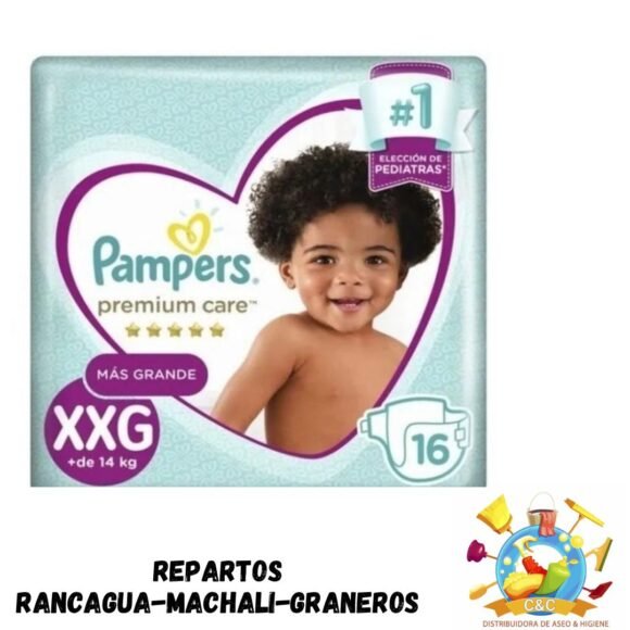 Manga de pañales Pampers talla XXG 128 pañales
